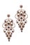 Earrings inlaid with gems on a white background
