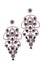 Earrings inlaid with gems on a white background