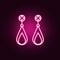 earrings neon icon. Elements of jewelry set. Simple icon for websites, web design, mobile app, info graphics