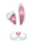 Ears of spring bunny and cute muzzle, 3d funny Easter rabbits mask for mobile app