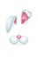 Ears of spring bunny and cute muzzle, 3d funny Easter rabbits mask for mobile app