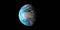 Earth 3D illustration from space day and night globe isolated on black background