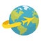 Earth with Airplane Travelling Concept Icon