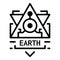 Earth alchemy icon, outline style