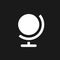 Earth ball globe dark mode glyph ui icon