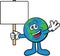 Earth Cartoon Mascot Character Holding A Placard