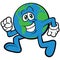 Earth Cartoon Mascot Character Running