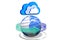 Earth, cloud shape, arrows - cloud computing concept