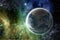 Earth in the colorful galaxy fantasy wallpaper. Elements of this image furnished by NASA