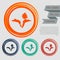 Earth crack, split in icon on the red, blue, green, orange buttons for your website and design with space text.