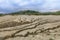 Earth cracks, formations created by natural gas. Dry land in nat