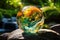 Earth crystal glass ball. Generate Ai