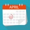 Earth day. April the 22th. Vector calendar app icon