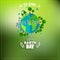 Earth Day background for environment symbols on clean earth