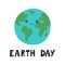 Earth Day banner, cute happy smiling planet poster for 22 April