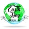 Earth Day calligraphy on watercolor background