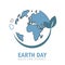 earth day globe environmentalism symbol with green leaves