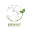 earth day globe environmentalism symbol with green leaves