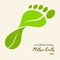 Earth Day green leaf carbon footprint concept