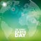 Earth Day illustration with abstract stripe texture planet and lettering. World map background on april 22 environment