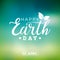 Earth Day illustration with Planet and Green Leaf. World map background on april 22 environment concept. Vector design