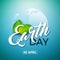 Earth Day illustration with Planet and Green Leaf. World map background on april 22 environment concept. Vector design