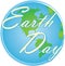Earth Day Logo Text over World