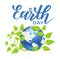 Earth day modern brush calligraphy