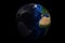 Earth, day and night lights. Change of night and day. Morning in Europe - night in America. Map for Earth 3d reconstruction is
