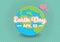 Earth day text on Globe paper art vector illustration