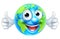 Earth Day Thumbs Up Mascot Cartoon Character