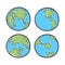 Earth drawing on white background. World map or globe in doodles style. Global drawing Earth day.