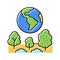 earth environment color icon vector illustration