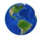 Earth Globe America View Isolated