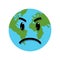 Earth globe angry emotion