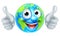 Earth Globe Cartoon Character