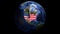 Earth globe clock 12 hour USA Flag 3D animation