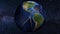 Earth globe clock Americas 12 hour 3D animation