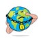 Earth globe is crying save our planet world sad because of coronavirus covid-19 global lockdown