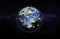Earth Globe In Deep Space, 3D Render