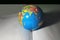 Earth globe on diary page. School globe on diary.