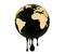 Earth globe dripping oil or diesel