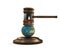 Earth globe judge gavel world map globe 3D-illustration. element