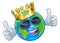 Earth Globe King Sunglasses Cartoon World Mascot