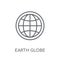 Earth globe linear icon. Modern outline Earth globe logo concept