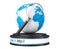 Earth Globe with Magnifier over Browser Address Bar as Round Pla