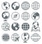 Earth Globe Round Icon Set - illustration