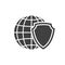 Earth globe shield Icon. World safety and security sign. Global internet network protection logo symbol - vector
