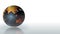 Earth Globe shiny metallic rotating,looping, stock footage