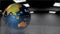 Earth Globe shiny metallic rotating,looping, stock footage